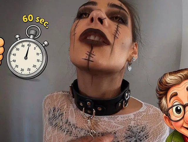 Old-Guy´s-60sec-Appetizer: Halloween-Bitch: Raubkatze an Kette gelegt und alle Löcher durchgebürstet