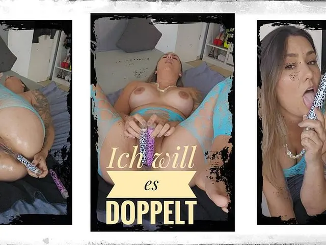 Doppelt gefickt mit Dildo Anal und Pussy