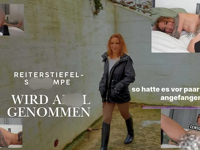Reiterstiefel-Schlampe lässt sich Arsch quasi entjungfern