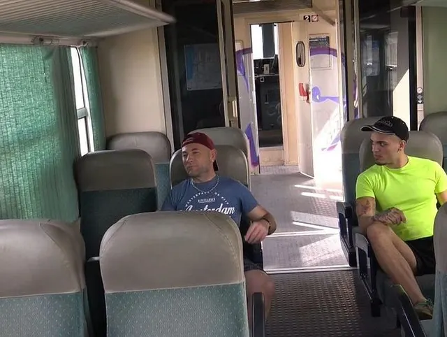 fucked bareback in public train