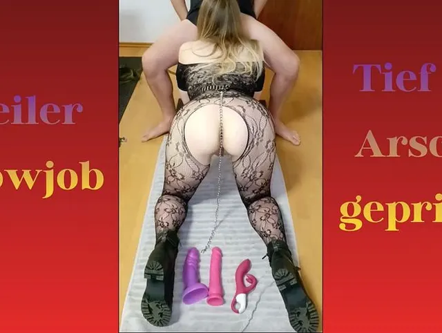 Blowjob und danach anal benutzt worden im geilen Nylonoutfit
